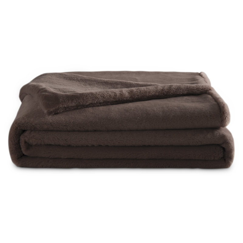 Couverture en fausse fourrure Hamayal, 24" W x 30" L, Brun