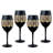 4-Piece 14-Oz Black Gold Drinking Wine Glasses