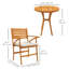 Ensemble de patio 3 pièces, petite table de patio et chaises avec coussins, brun