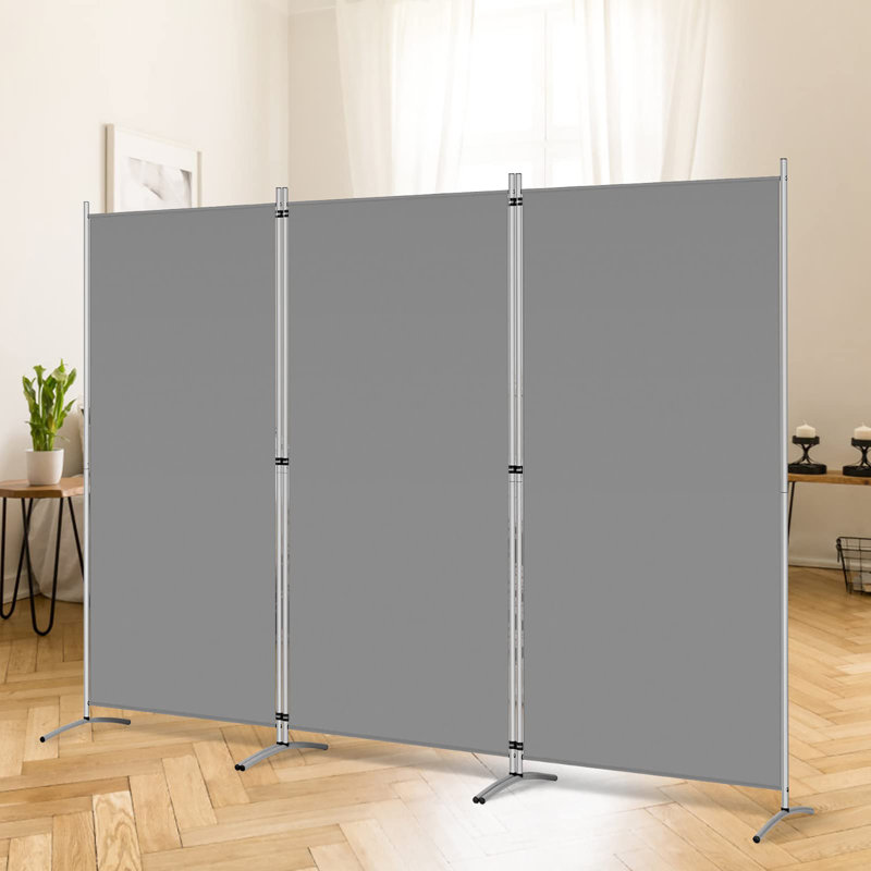 Cloisons de séparation autoportantes pliantes 6 pi 6 pi (3 panneaux), Grey