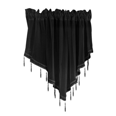 Kbndieu Collections Floral Sheer Lace Shade Window Curtain with Scalloped Edges and Rod Pocket Top for Easy Hanging