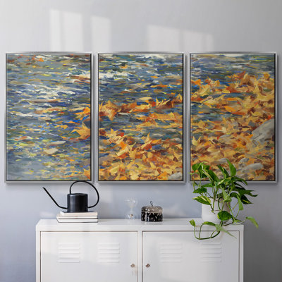 Autumn Creek, reproduction encadrée sur toile 3 pièces