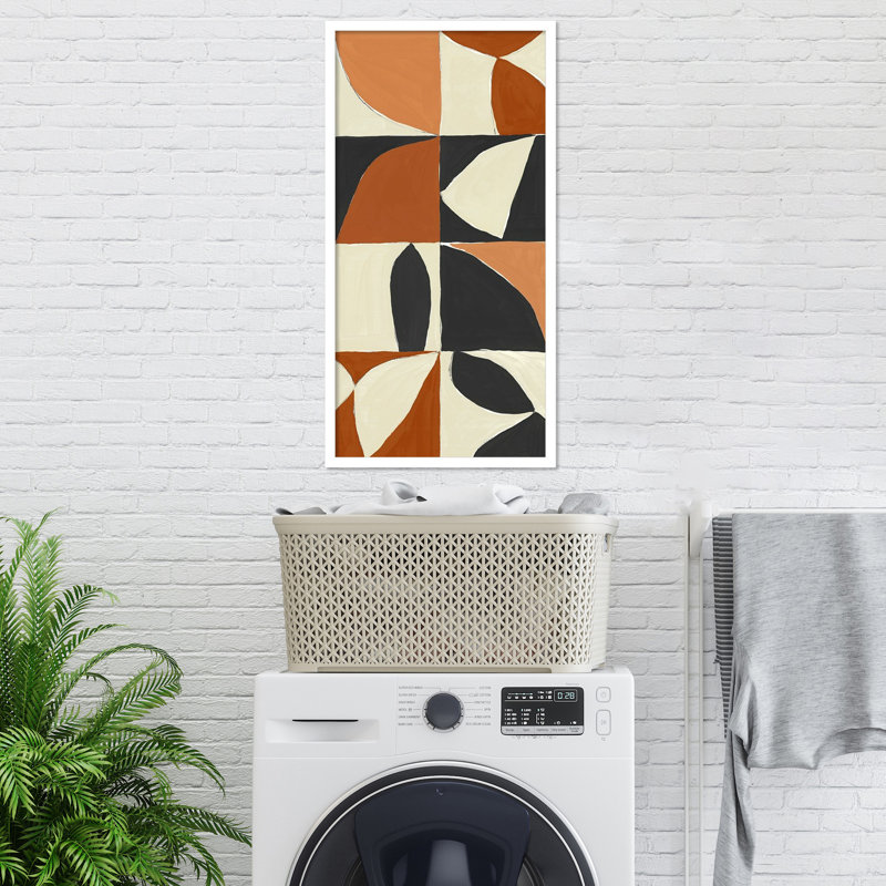 «Tulia Mayan Pattern I» par Isabelle Zframed, reproduction d'art, Blanc, H 33 po x l 17 po x P 1 po