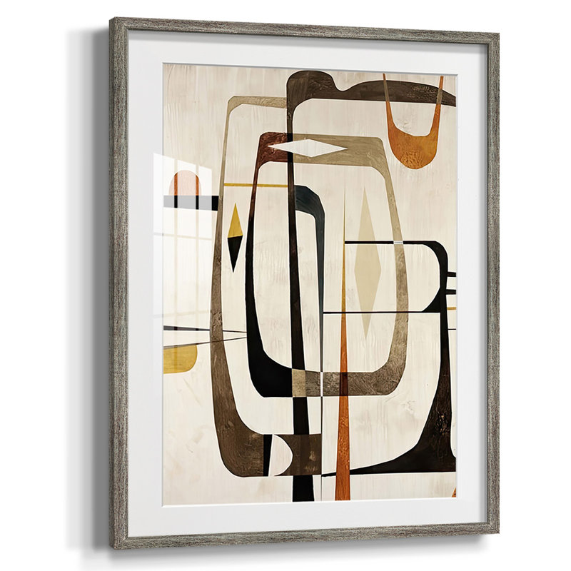 Strano Ma Vero II, peinture sur papier encadrée, Argent patiné