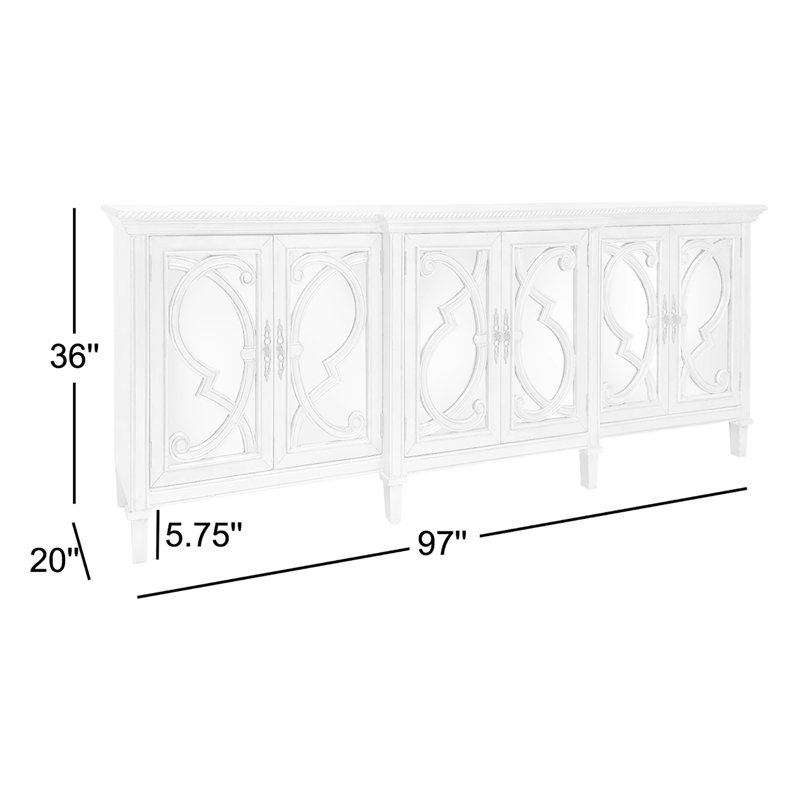 Buffet de 97 po de largeur Prado, Argent