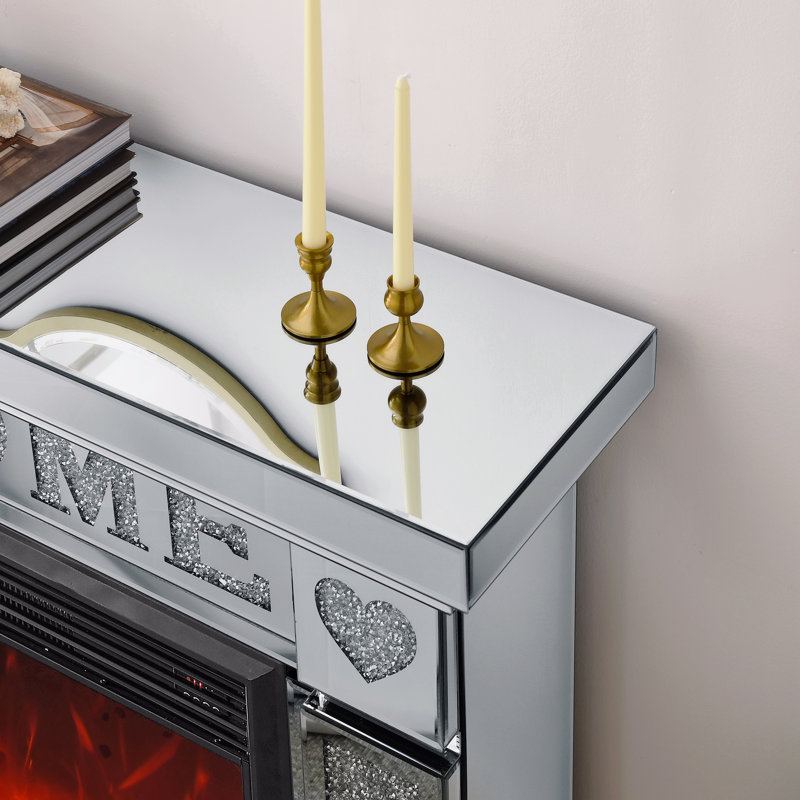 Acrylic Diamond Mirror Fireplace Cabinet, TV Fireplace Cabinet