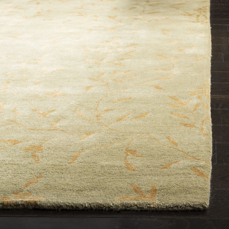 Candelo Soho Hand Tufted Wool And Viscose Floral Rug, Rectangle 2' x 3'