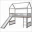 Lit mezzanine simple avec glissade gris Pinewood - Structure robuste sans sommier