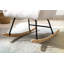 Fauteuil berçant à oreilles en tissu Teddy avec poche de rangement latérale, chaise berçante d'allaitement douce et confortable, base en bois massif robuste et sécuritaire, chaise d'appoint polyvalente pour chambre de bébé et salon, blanc-1827501016