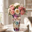 Vase en verre coloré en cristal, vase décoratif épaissi avec design transparent
