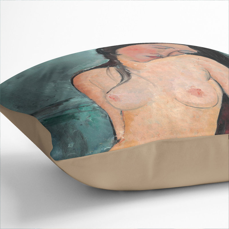 Female Nude Square Throw Cushion, Stone, 55cm H x 55cm W x 20cm D