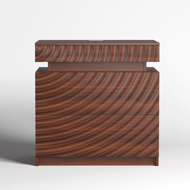 60cm W Bedside Table, Browm