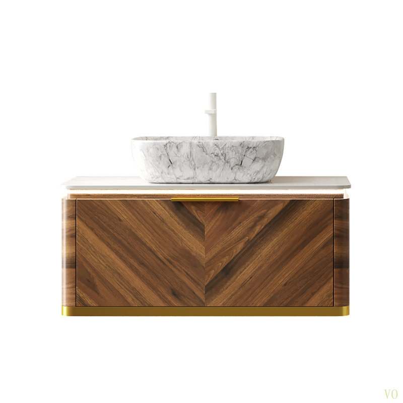 Meuble-lavabo et évier de salle de bain DIPA, Noyer foncé, 36"