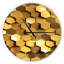 Texture de mur doré en nid d'abeille - horloge murale moderne-34140756