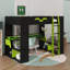 Lit mezzanine en bois avec prise de courant et ports USB / Type-C, gestion des câbles intégrée et lumière RVB-2009384211