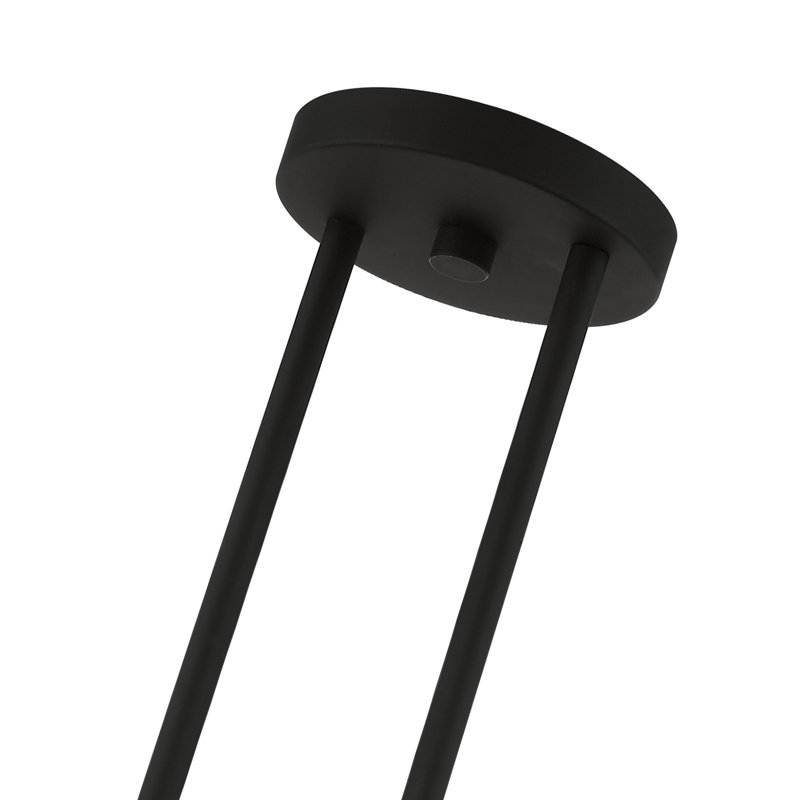 Lustre carré / rectangulaire à 3 lumières pour îlot de cuisine Vannest, Noir / nickel brossé