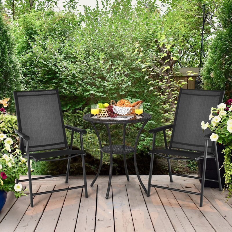 Norene Fabric Patio Folding Chair Folding Chair Set