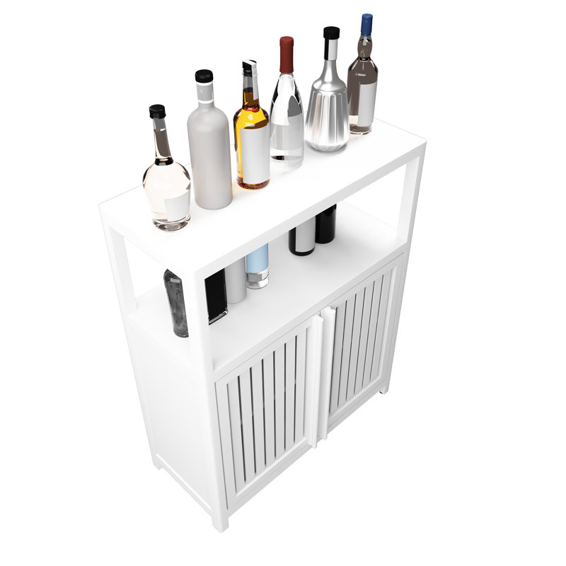 Armoire de rangement blanche en bambou à grande capacité avec tablettes pour salle de bain et salon, Blanc