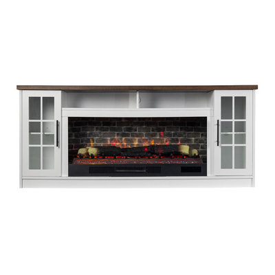 Country Living Dalton 72” TV Stand Includes 42” Electric Fireplace  with White Entertainment Center -  CL-7217M-WHT-42