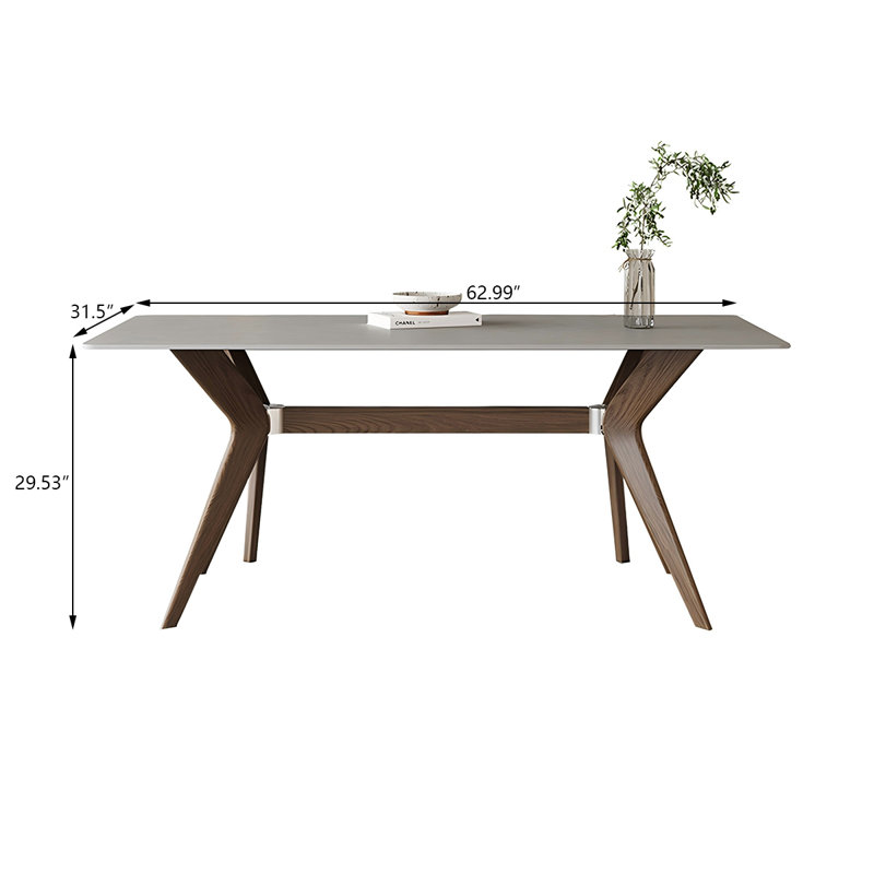 Table de salle à manger Sintered Stone, H 29,53 po x L 62,99 po x l 31,5 po