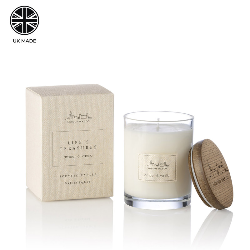Scented Jar Candle with Glass Holder