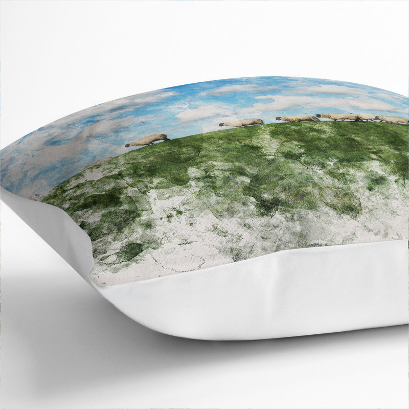 Flock Of Sheep Vol.4 Square Throw Cushion, 55cm H x 55cm W x 20cm D, White