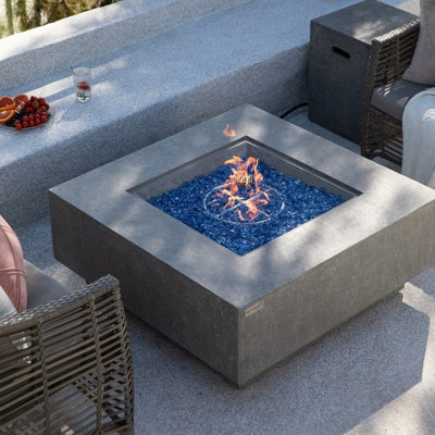 Square Concrete Smokeless Fire Pit Table
