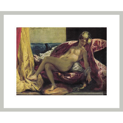 «Odalisque ou femme avec une perruche» inclinable par Eugène Delacroix