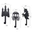Ensemble de 3 crochets muraux Princess Fantasy - crochets de silhouette en métal noir pour manteaux, chapeaux et vêtements pour enfants