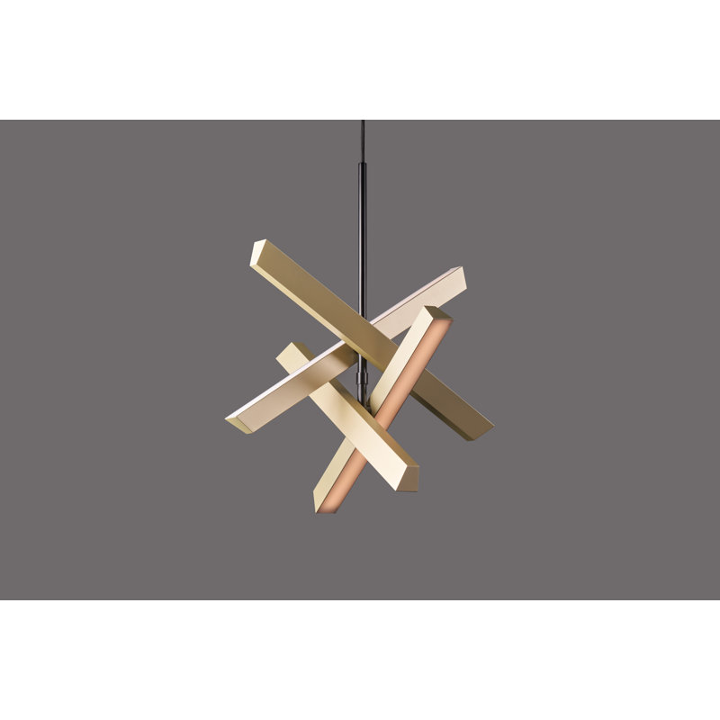 4 - Light LED Pendant, Champagne Gold