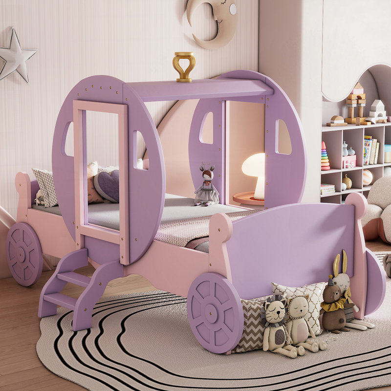 Lit princesse simple avec couronne, Rose