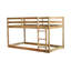 Lit mezzanine simple au-dessus d'un lit simple en bois massif avec plateau en lattes renforcées-106845160