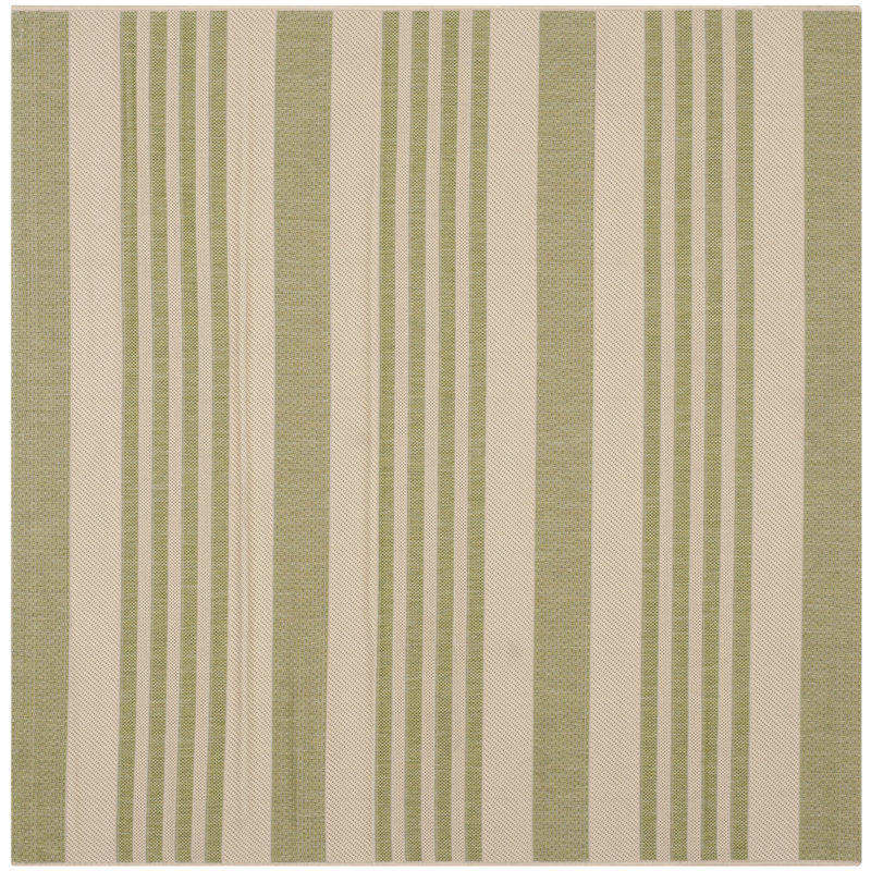 Arneshia Striped Beige/Sweet Pea Indoor/Outdoor Area Rug, Square 4'