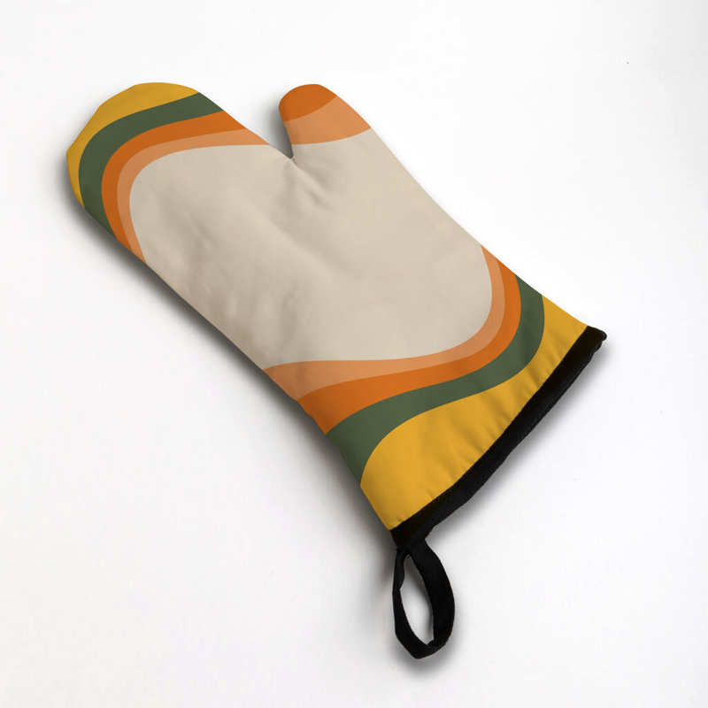 Retro Bloom Oven Mitt Cotton Twill