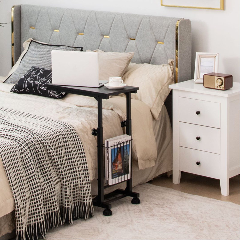 Ceda Wheel End Table, Black