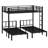 Metal Triple Bunk Bed With Safety Guardrails