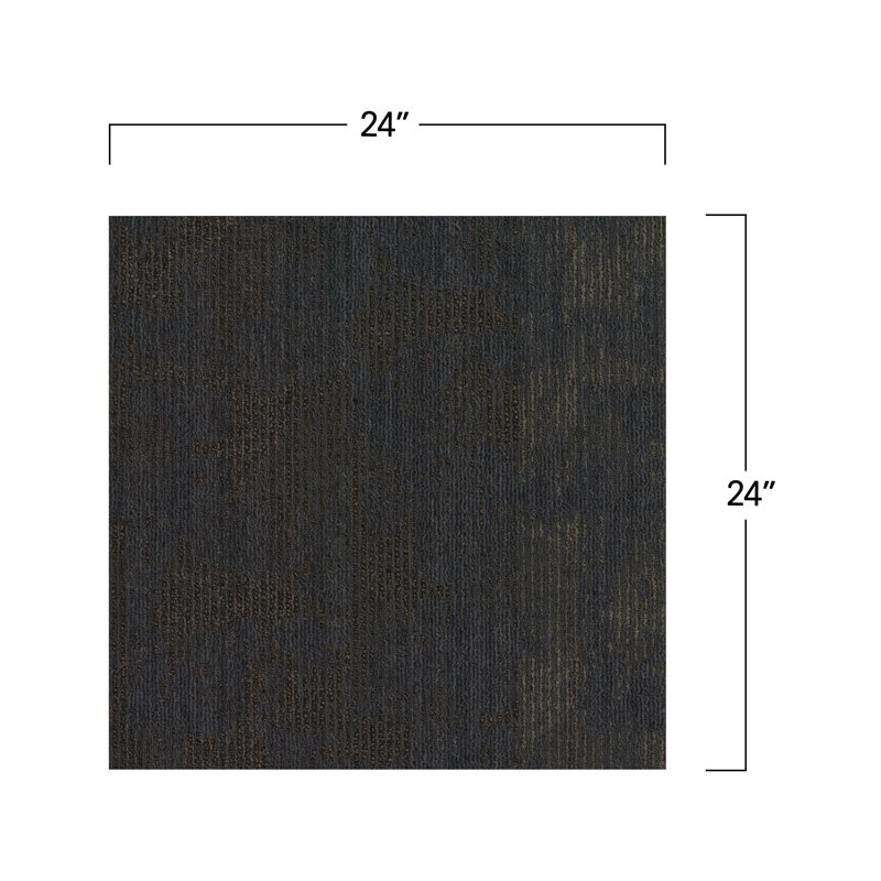 24" x 24" Carpet Tile in Grey/Blue
