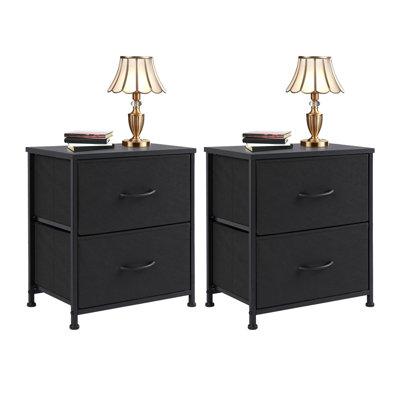 Drawers Dresser Chest of Drawers,Metal Frame and Wood Top,Black,two packs