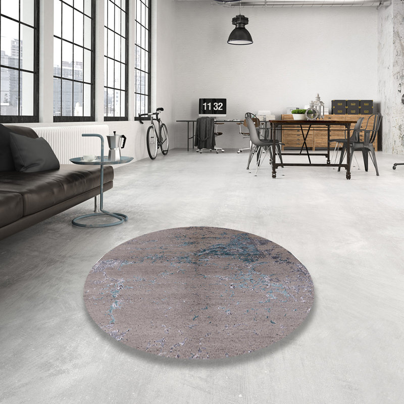 Tapis brun / vert Hunsinger, Rond 6 pi