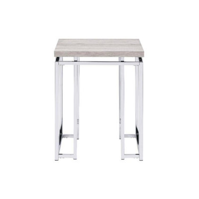 Table de bout carrée avec base en métal