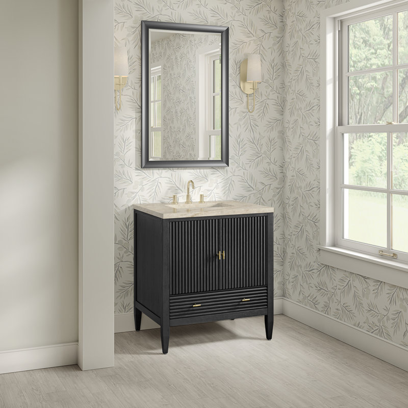 Myrrin 30" W Single Vanity, Tajnar Eclos, Carbon Oak, 8" Widespread