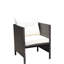 Chaise de patio confortable, brun, coussin beige, assemblage requis