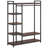 47.24" Rustic Brown Free-Standing Closet Organizer With 6 Storage Shelves And Hanging Bar