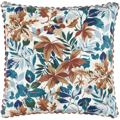 Robins Wood Down Blend Floral Orange Square Cushion