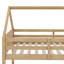 Lit superposé simple au-dessus d'une chambre simple avec tête de lit, pied de lit et garde-corps, échelle-107313349