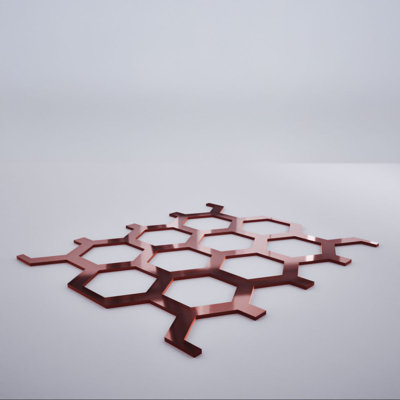 Westmore Decorative Fretwork Acrylic Wall Panels, Small, 7 1/2"W x 11 3/8"H x 1/8"T, Rose Gold Mirror