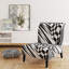 Fauteuil de chambre rembourré à motif géométrique noir et blanc