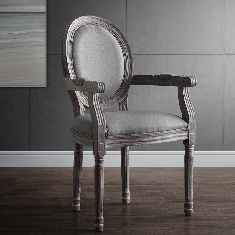 Fauteuil de salle à manger Emanate, Velours gris pâle, 1