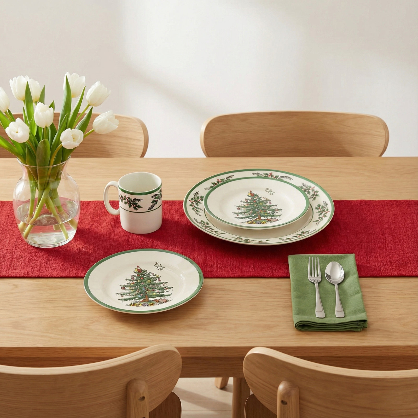 Spode Christmas Tree Holly Holly 12Pc Set
