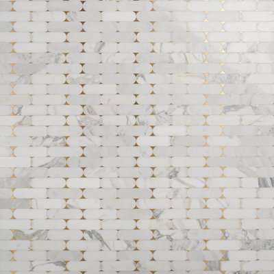 Carreau de mosaïque en marbre et laiton L 9,96 po x L 11,22 po Nostradam (0,77 pi2 / feuille)